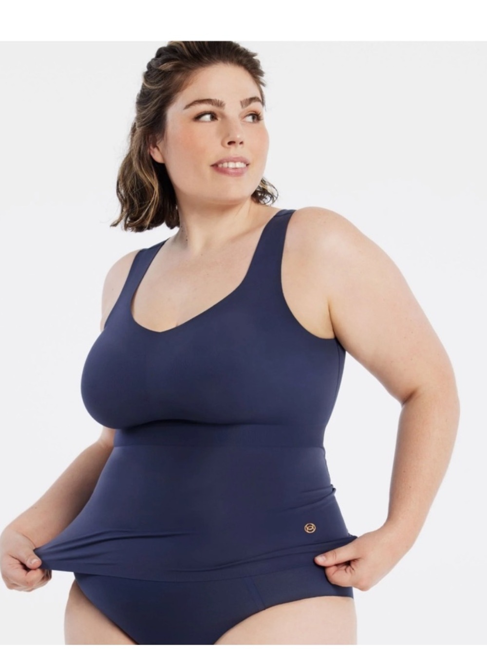 Evelyn & Bobbie Smoothing Cami Navy Blue Shapewear Nylon Spandex Size 2XL